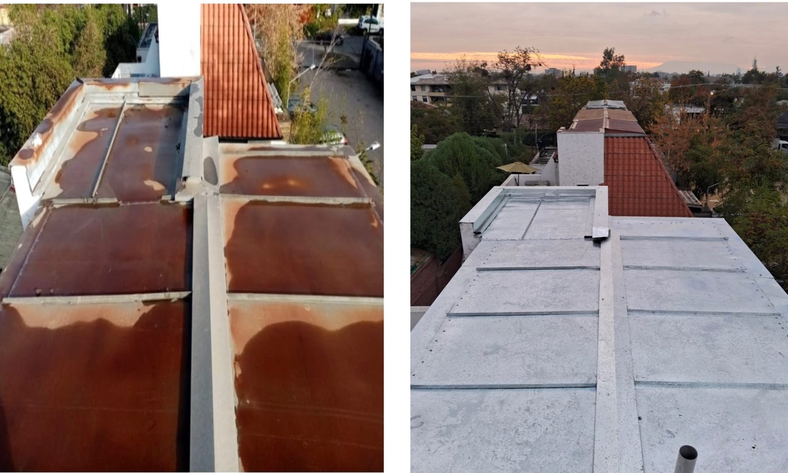 antes y despues techo americano